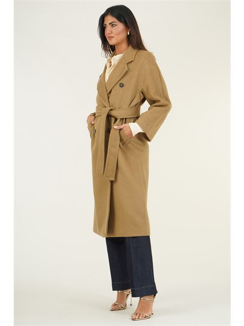 Cappotto in misto lana con cintura Elmas Phil | 050532CAMMELLO